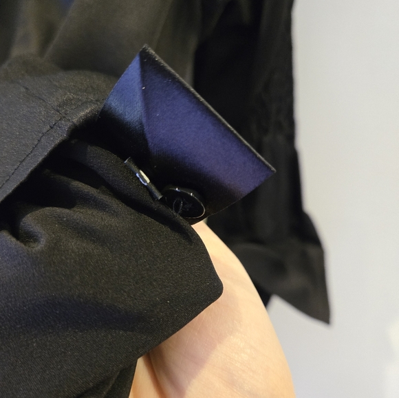 Haider Ackermann Black Silk Pleated Sleeve Blouse Size 36 - Picture 6 of 10